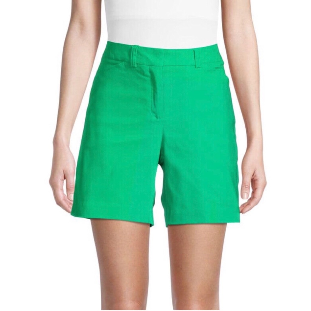 Nanette Nanette Lepore  Flat-Front Rayon Blend Shorts Green Lantern XS